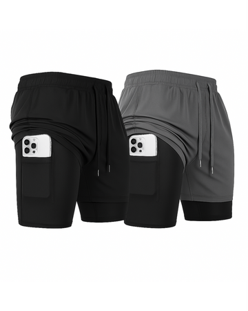 2-Pack Men’s Compression Running Shorts