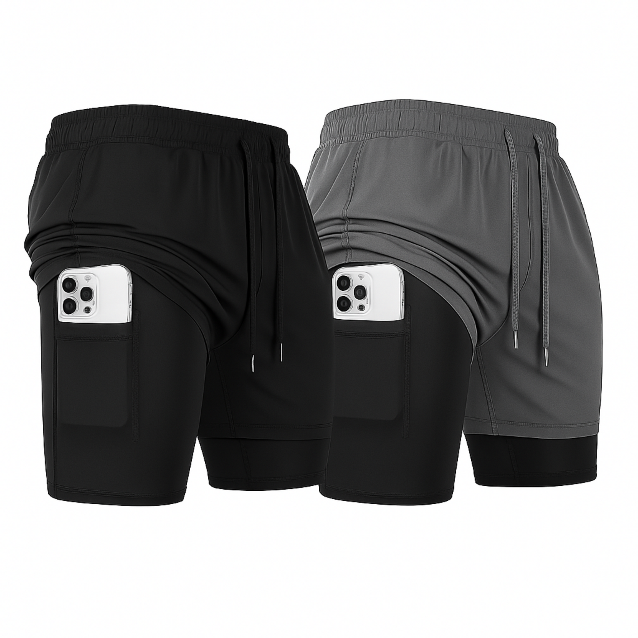 2-Pack Men’s Compression Running Shorts