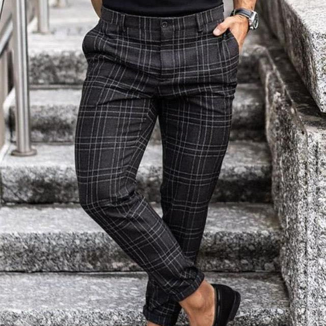 Slim Fit Checked Trousers